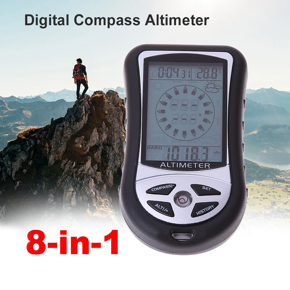 Compteur Numérique LCD Multifonction - Altimètre, Baromètre, Thermomètre, Boussole et Prévisions Météo - BLACKBEARD OUTDOOR INDUSTRIES