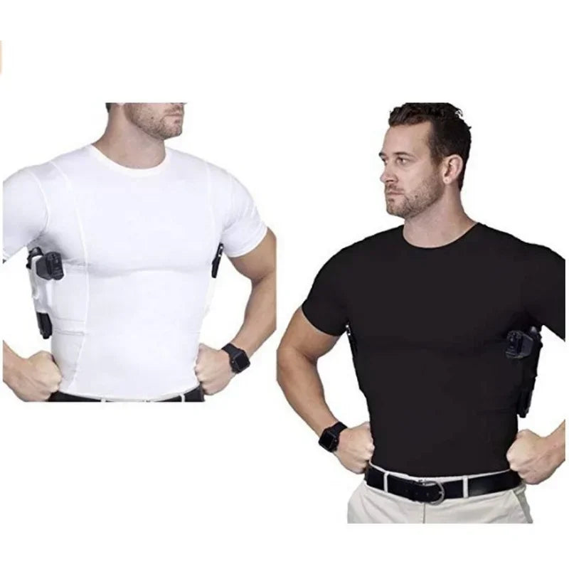 T-Shirt Holster de port discret – T-shirt tactique à compression avec étui intégré, ambidextre, unisexe - BLACKBEARD OUTDOOR INDUSTRIES