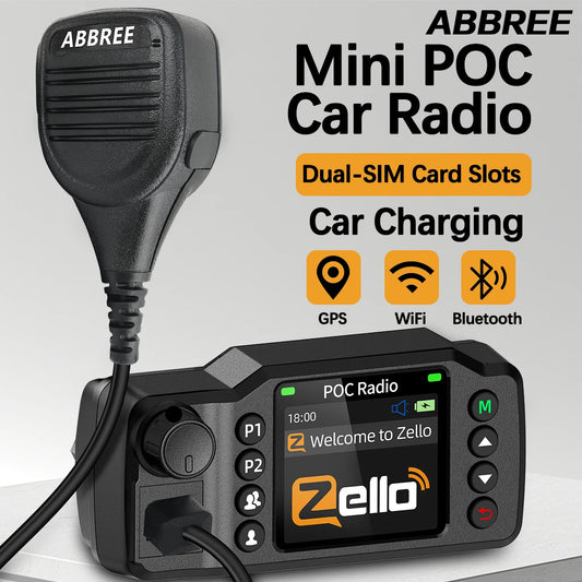 Radio POC 4G Véhicule Longue Portée – Talkie-Walkie Réseau GPS Double SIM Android WiFi Zello