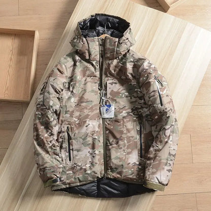 Veste hiver homme courte à capuche amovible