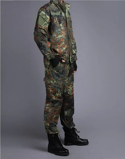 Ensemble treillis Flecktarn, veste et pantalon tactiques