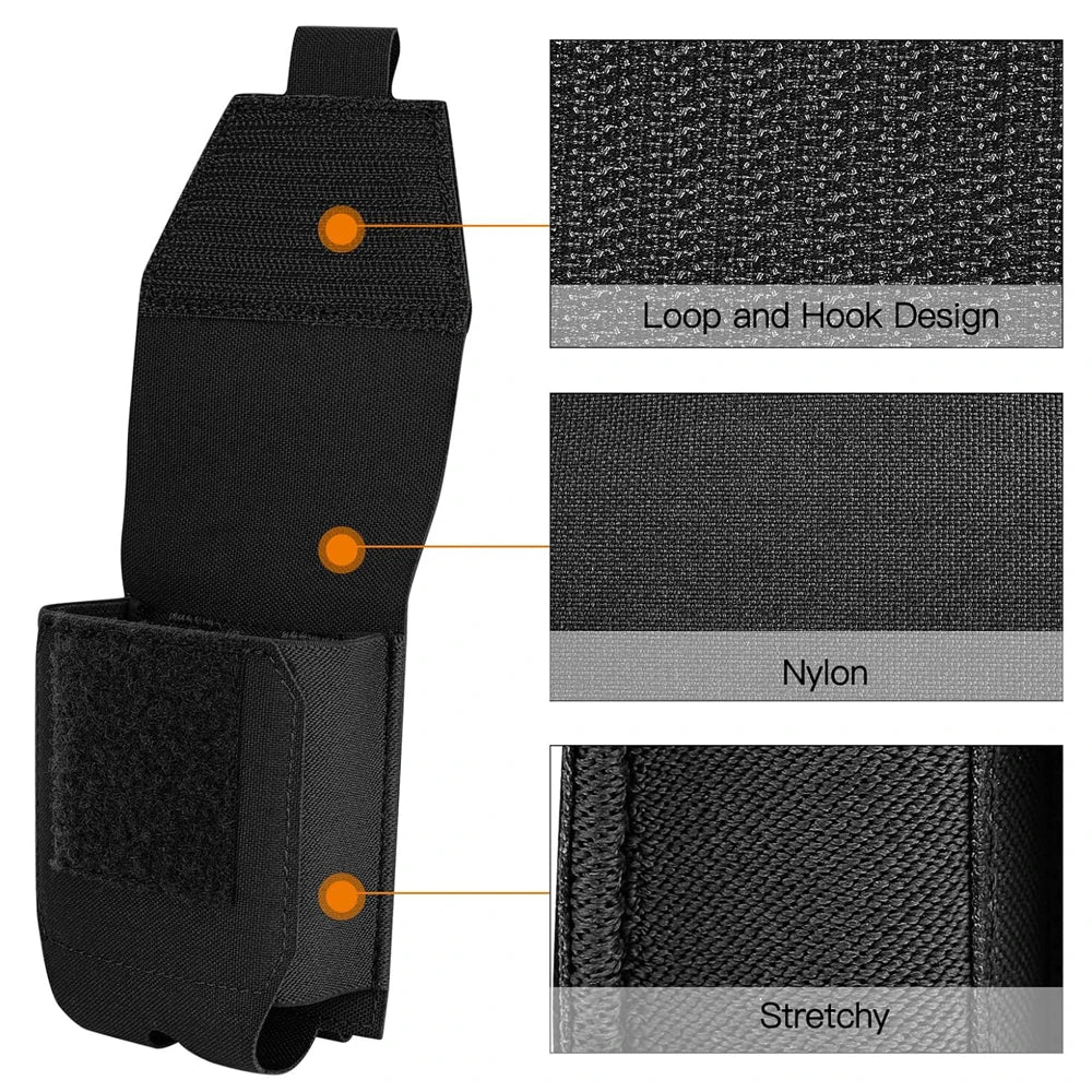 Porte-menottes MOLLE en nylon 500D, ouverture rapide, noir, sable ou vert