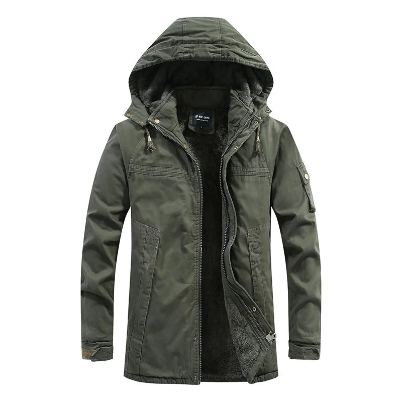 Long Parka Homme Hiver — Capuche Amovible, Garnissage Coton Soyeux, Multi-Poches | S à 4XL (Taille Asiatique) - BLACKBEARD OUTDOOR INDUSTRIES