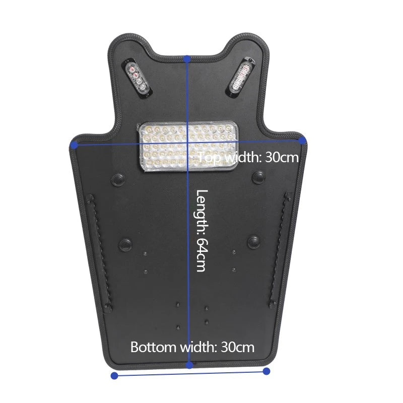 Bouclier Tactique Aluminium — Anti-Agression, Lumière Stroboscopique, Léger - BLACKBEARD OUTDOOR INDUSTRIES