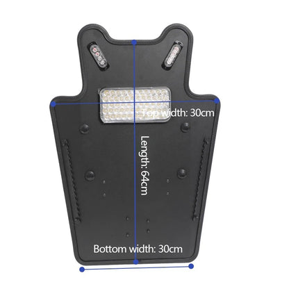 Bouclier Tactique Aluminium — Anti-Agression, Lumière Stroboscopique, Léger - BLACKBEARD OUTDOOR INDUSTRIES