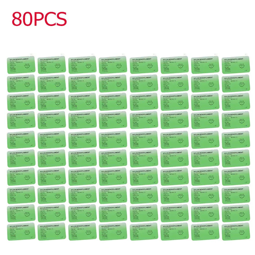 Kit de Sutures Médicales 4/0 – 10 à 100 pièces | Fils Monofilaments Nylon, Soie, Polypropylène, Polyester pour Exercices de Suture Ma boutique