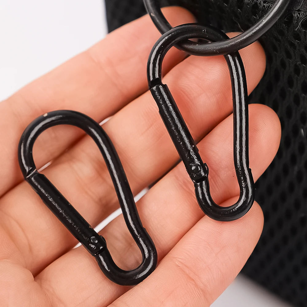 Mini Mousqueton en Alliage d'Aluminium – Lot de 10/50 pièces | Clip D-Type Pratique et Résistant pour Clés, Camping et Outdoor - BLACKBEARD OUTDOOR INDUSTRIES