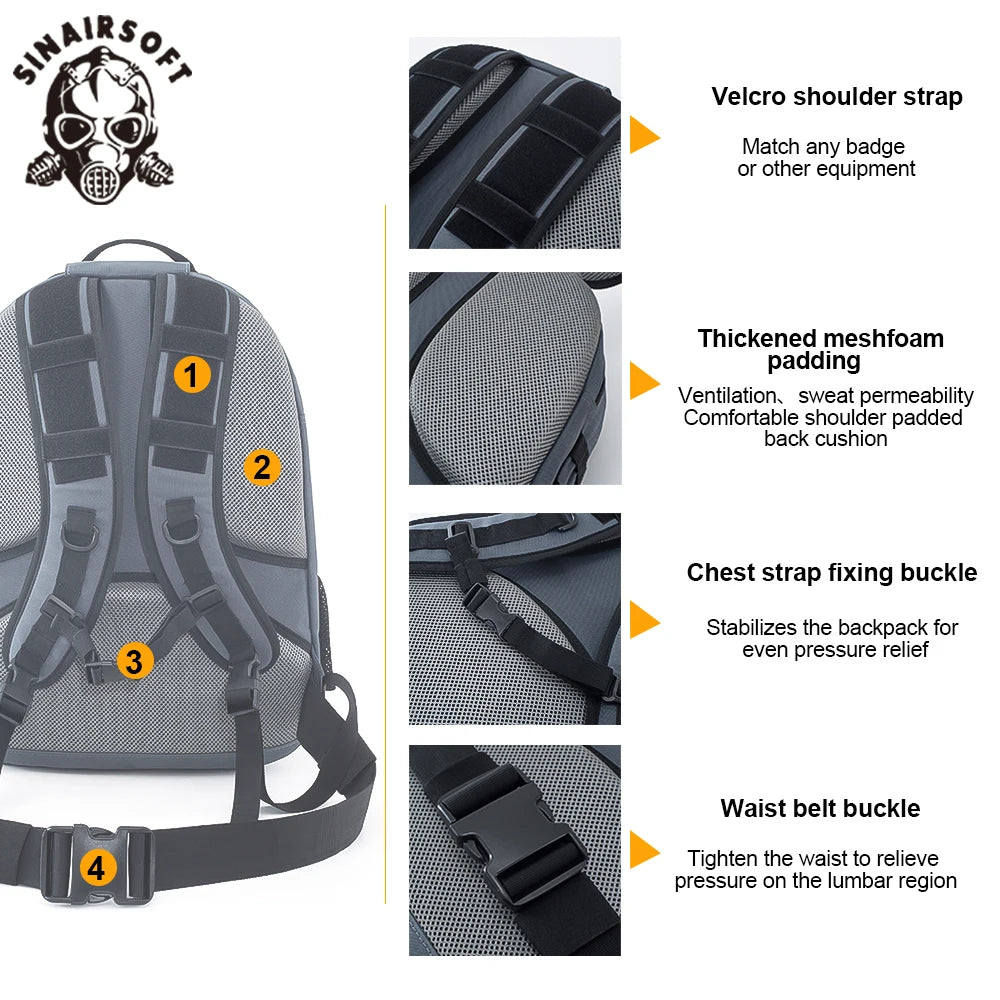 Sac à Dos Porte Plaque SINAIRSOFT - Protection et Polyvalence - BLACKBEARD OUTDOOR INDUSTRIES