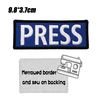 Patch Brodé PRESS – Insigne Militaire | Velcro, Couture ou Adhésif