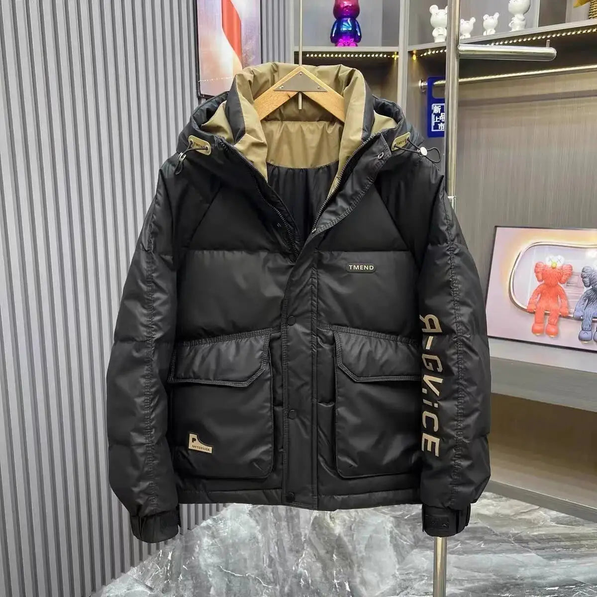 Fashion Men's Hooded Down Jacket Fall Winter Thick Warm Outdoor Windproof Sportwear Coats Male Disposable White Duck Down Jacket BLACKBEARD OUTDOOR INDUSTRIES