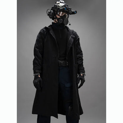 Manteau tactique à capuche homme : trench long coupe-vent en coton-polyester - BLACKBEARD OUTDOOR INDUSTRIES