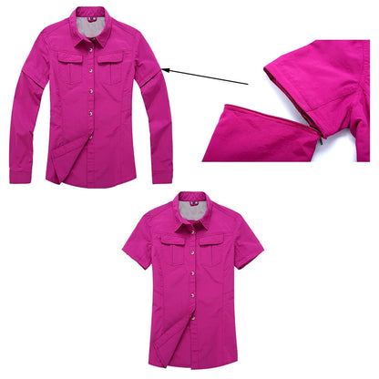 Chemise Randonnée Femme TRVLWEGO – Manches Amovibles UPF50+ Séchage Rapide Anti-Moustiques