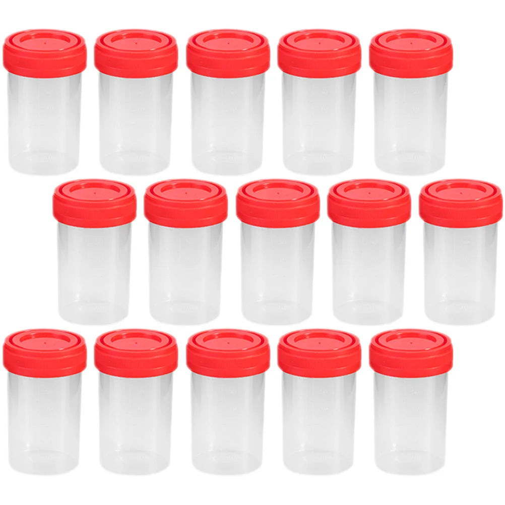 15 Pcs Gobelets Échantillons Urine Plastique avec Graduations et Couvercles Ma boutique