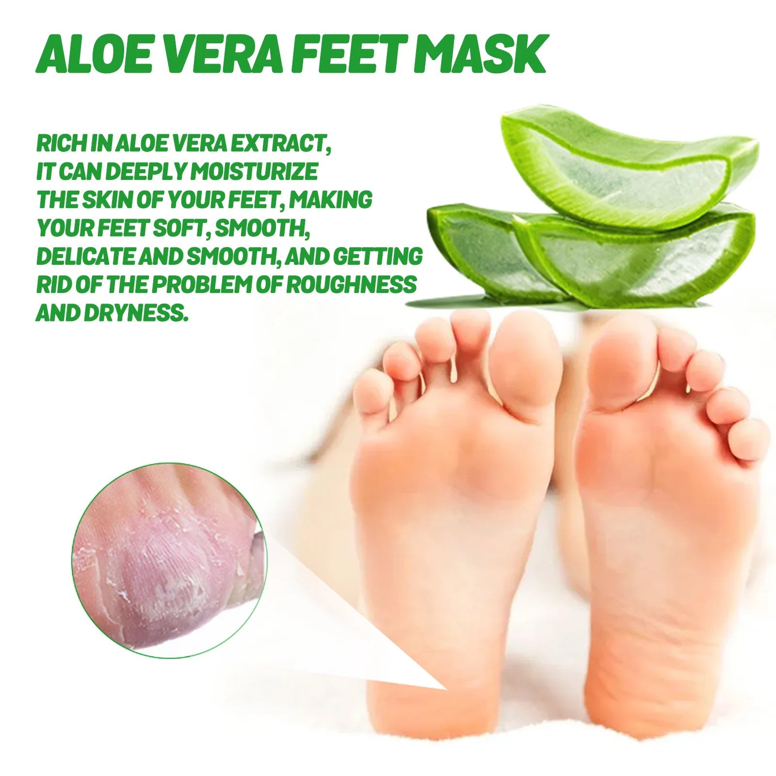 Masque pour Pieds à l'Aloe Vera - Hydratation, Exfoliation et Réparation des Pieds Sèches, Anti-Fissures - Soin de la Peau des Pieds BLACKBEARD OUTDOOR INDUSTRIES