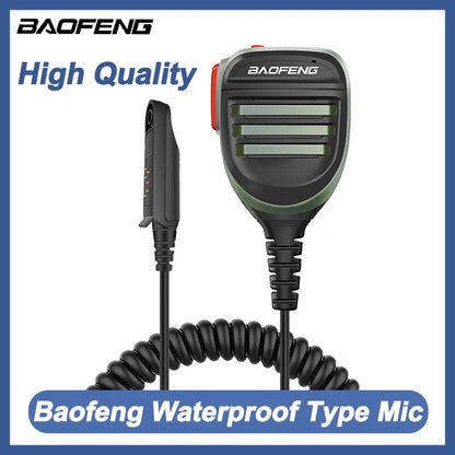 Micro-Haut-Parleur PTT Étanche Baofeng – Compatible UV-9R Pro, UV-68, BF-9700, Ham Radio