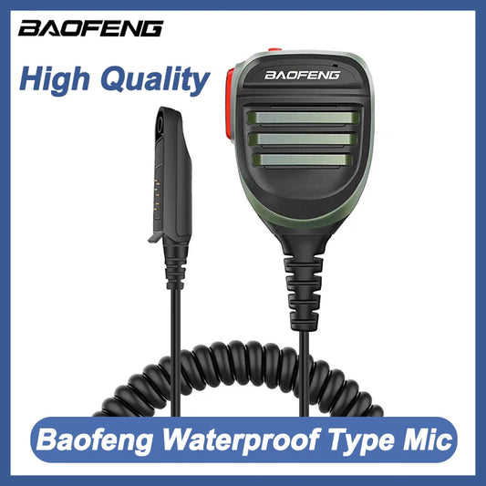 Micro-Haut-Parleur PTT Étanche Baofeng – Compatible UV-9R Pro, UV-68, BF-9700, Ham Radio