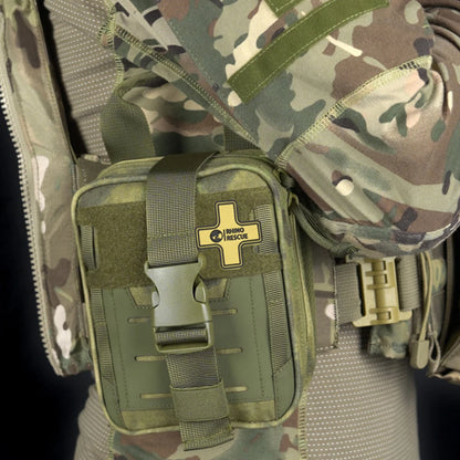 RHINO RESCUE CMS-Mini – Pack EDC Tactique Premiers Secours 10 Pièces, Vert Militaire