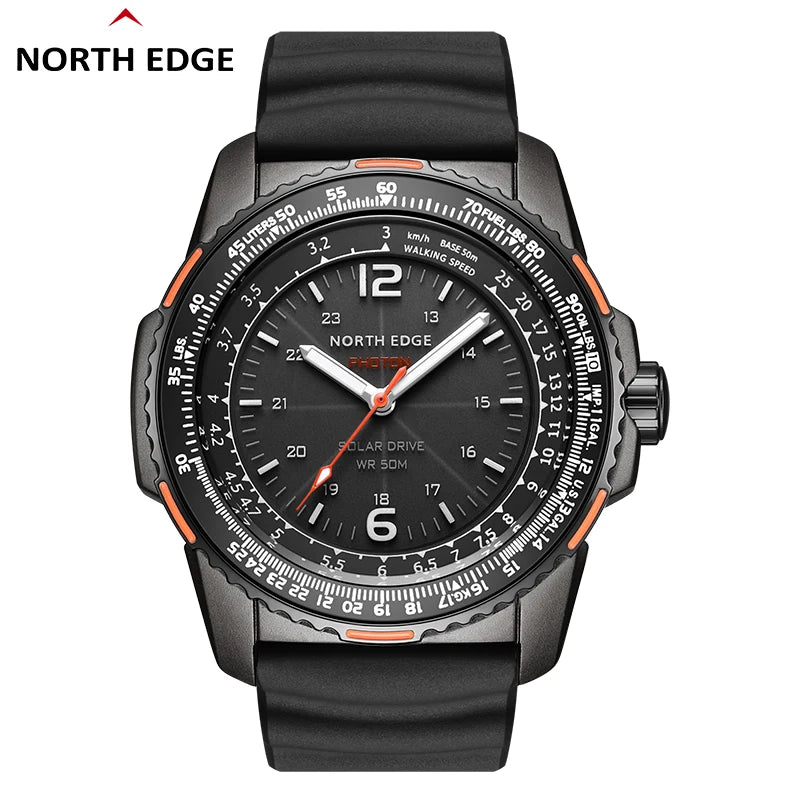 Montre Homme Digitale Militaire NORTH EDGE PHOTON – Sportive, Étanche 50M, Solaire et Lumineuse - BLACKBEARD OUTDOOR INDUSTRIES
