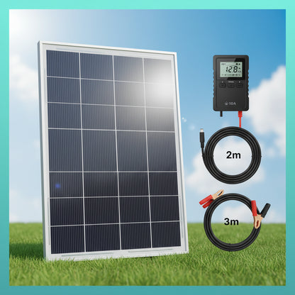 DOKIO Kit de Panneaux Solaires 100W 18V Monocrystalline Étanche pour RV/Domicile/Batterie 12V - BLACKBEARD OUTDOOR INDUSTRIES