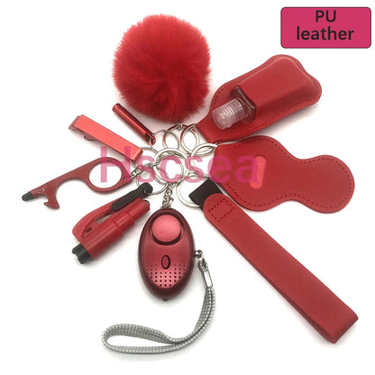 Kit porte-clés de sécurité femme 10 pièces avec dragonne