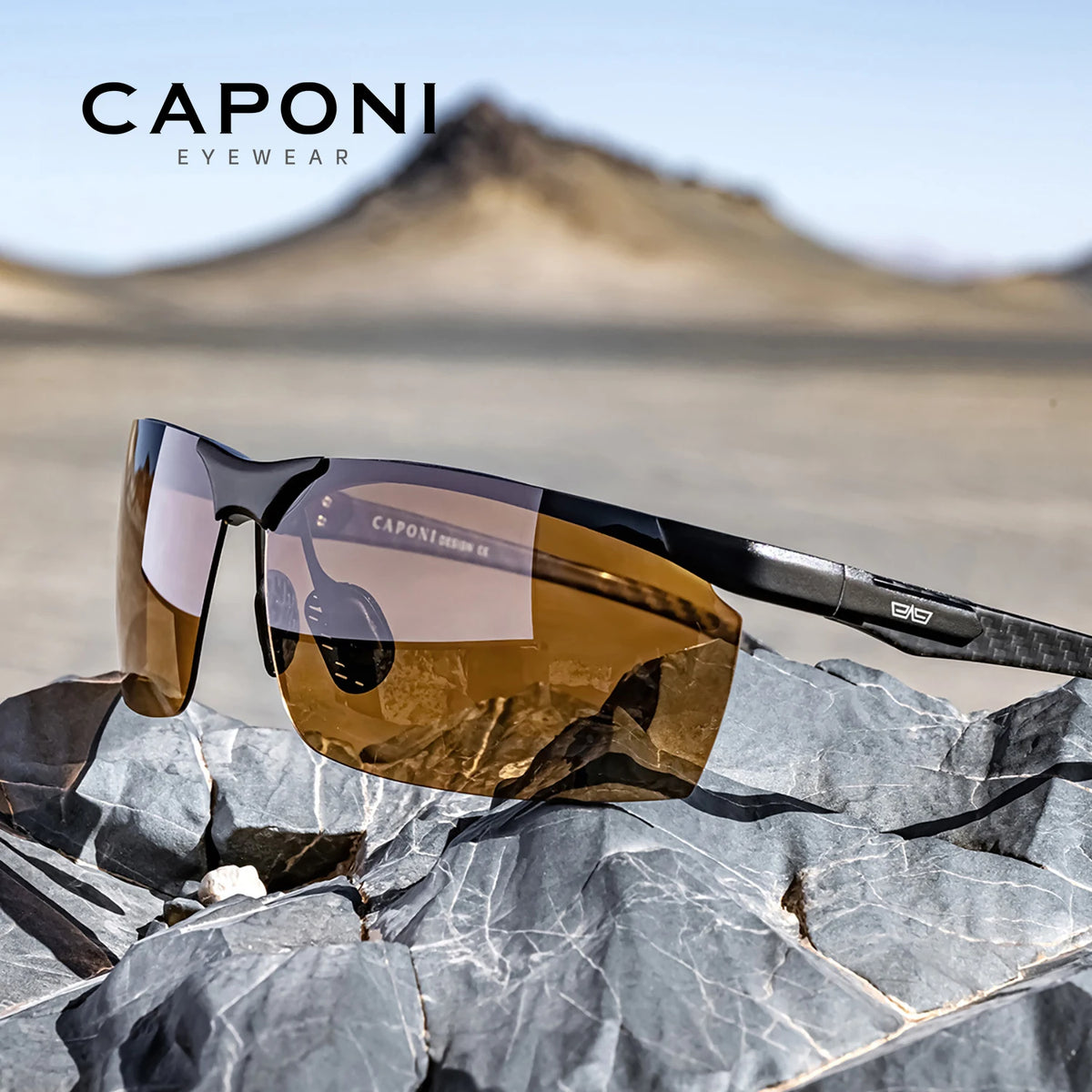 CAPONI Lunettes Photochromiques Vision Nocturne – Verres UV400 HD, Branches Carbone | Conduite, Sport, Pêche