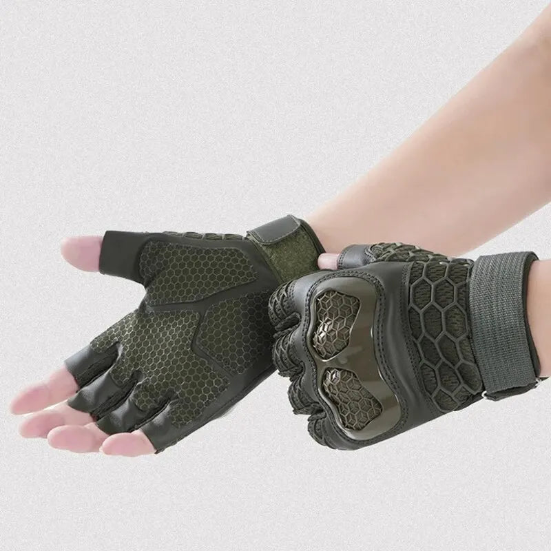 Gants Tactiques Demi-Doigt Militaire – Chasse Tir Combat Fitness Outdoor