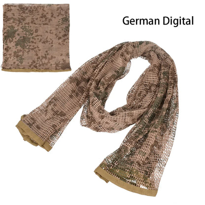 Chèche Tactique Camouflage Filet 190x90cm – Coton/Nylon, Multifonction | Airsoft, Chasse, Randonnée