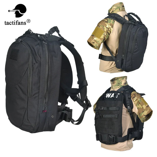 Sac à dos convertible en gilet tactique MOLLE laser cut