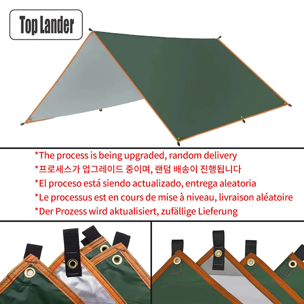 Bâche Camping Imperméable PU3500mm Anti-UV – Auvent Outdoor, Randonnée, Plage