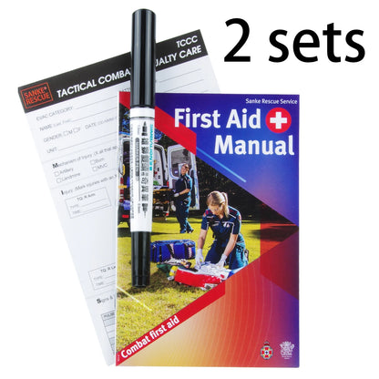Kit TCCC – Manuel de Premiers Secours Tactiques, Carte de Bilan Blessure et Marqueur – Securite Privee, Intervention et Secourisme Professionnel