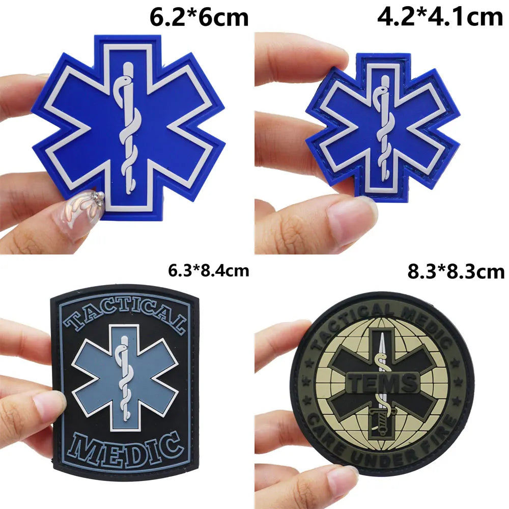Patches médicaux en PVC Serpent avec Fixation Velcro pour Sacs à Dos et Vêtements Militaires