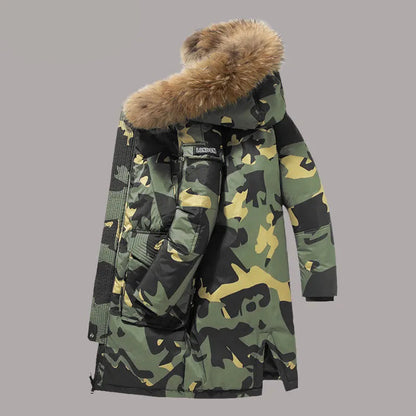 Parka homme en duvet de canard à capuche amovible