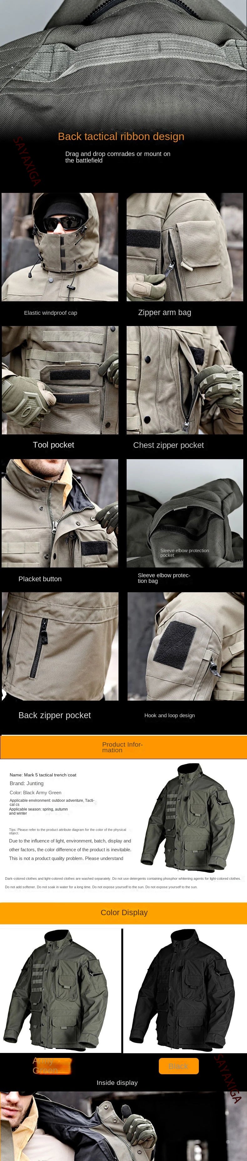 Veste d'Hiver Multifonctionnelle pour Homme – Veste Imperméable, Ample et Confortable avec Capuche Détachable BLACKBEARD OUTDOOR INDUSTRIES