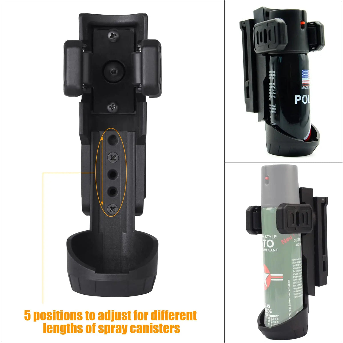 Porte-bâton ou porte-aérosol rotatif MOLLE 360°
