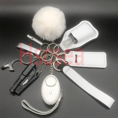 Kit porte-clés de sécurité femme 10 pièces avec dragonne