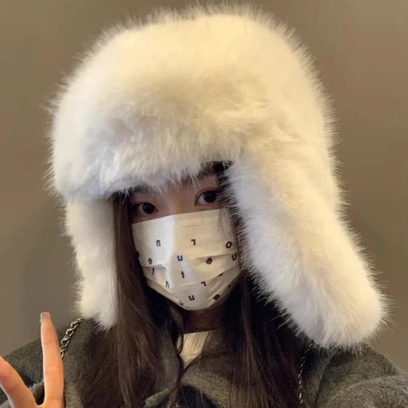 Chapka Ushanka Peluche Douce - Oreillettes, Unisexe pour le Ski et l'Hiver
