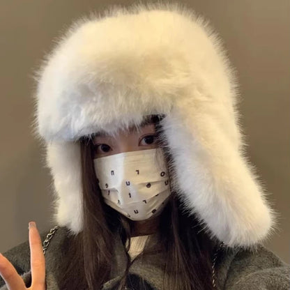 Chapka Ushanka Peluche Douce - Oreillettes, Unisexe pour le Ski et l'Hiver