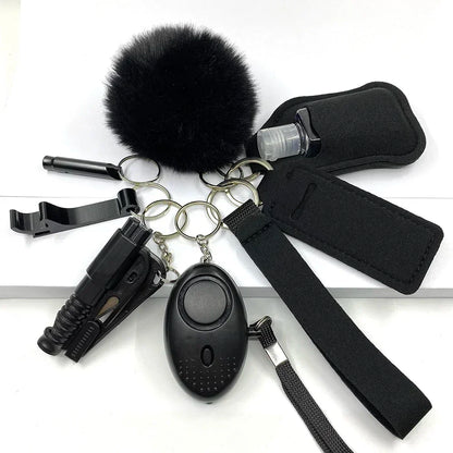 Kit Porte-Clés Défense Personnelle Femme – Alarme Sonore, Bouteille de Voyage, 20 Coloris