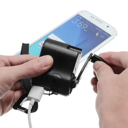 Chargeur USB à manivelle avec éclairage de secours