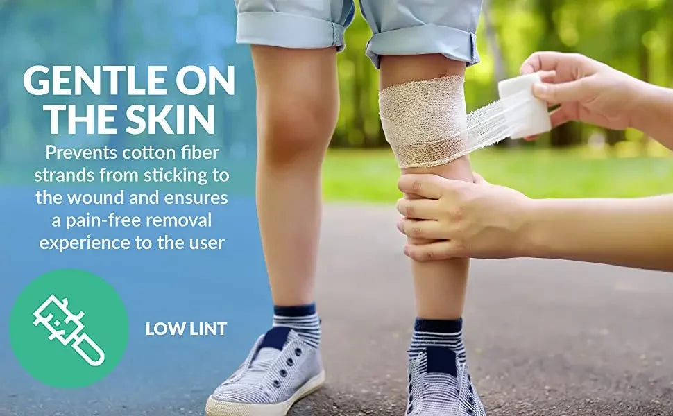 Bandages de Gaze Respirants - 4 Rouleaux - Fournitures de Premiers Secours Premium pour Aventuriers - Flexible - Bande de Pansement pour Soins des Plaies BLACKBEARD OUTDOOR INDUSTRIES