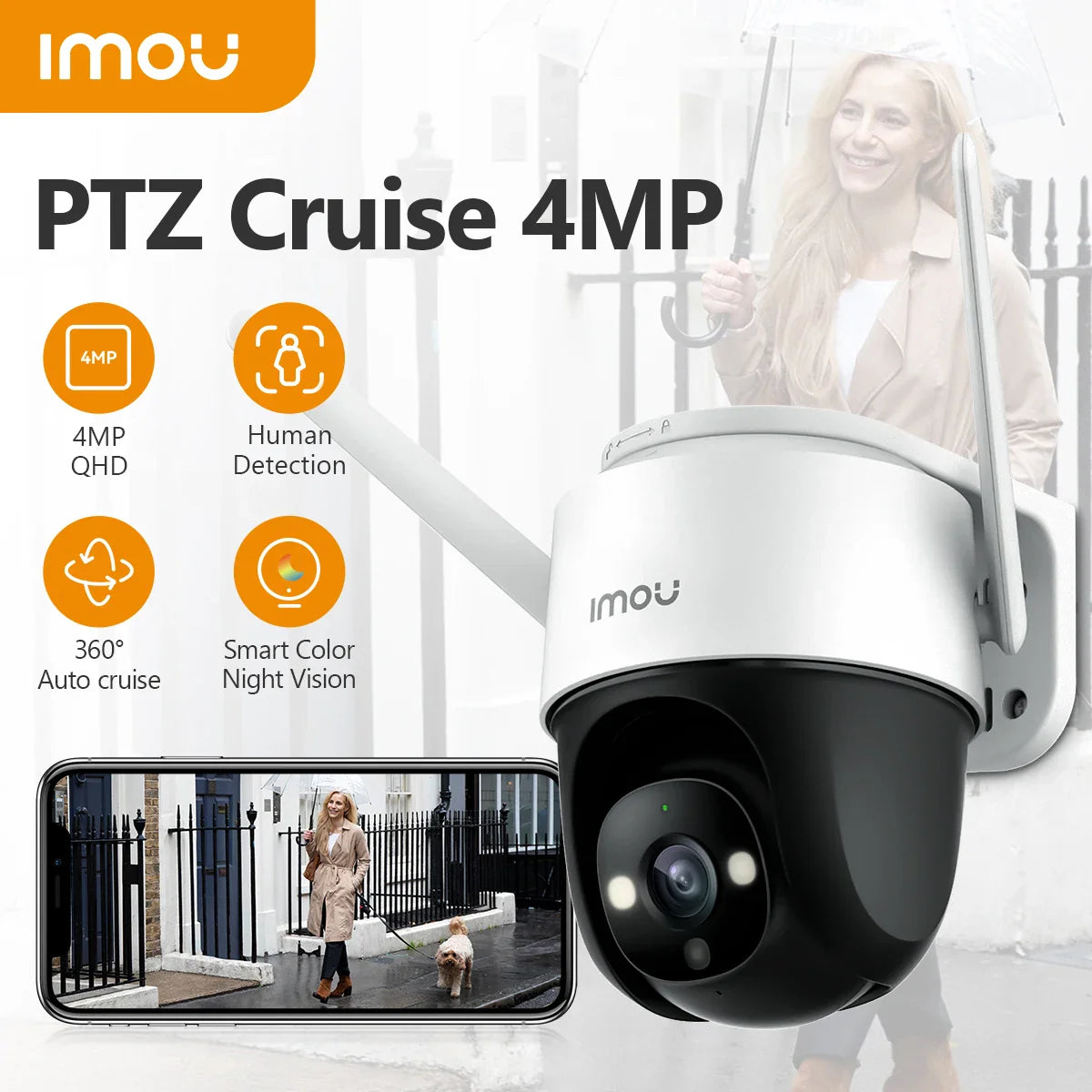 Caméra extérieure IMOU Cruiser 2 – 3MP | Vision nocturne couleur intelligente | Wi-Fi | Étanchéité IP66 | Détection humaine IA Ma boutique