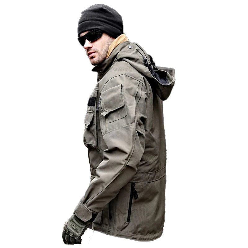 Veste d'Hiver Multifonctionnelle pour Homme – Veste Imperméable, Ample et Confortable avec Capuche Détachable BLACKBEARD OUTDOOR INDUSTRIES