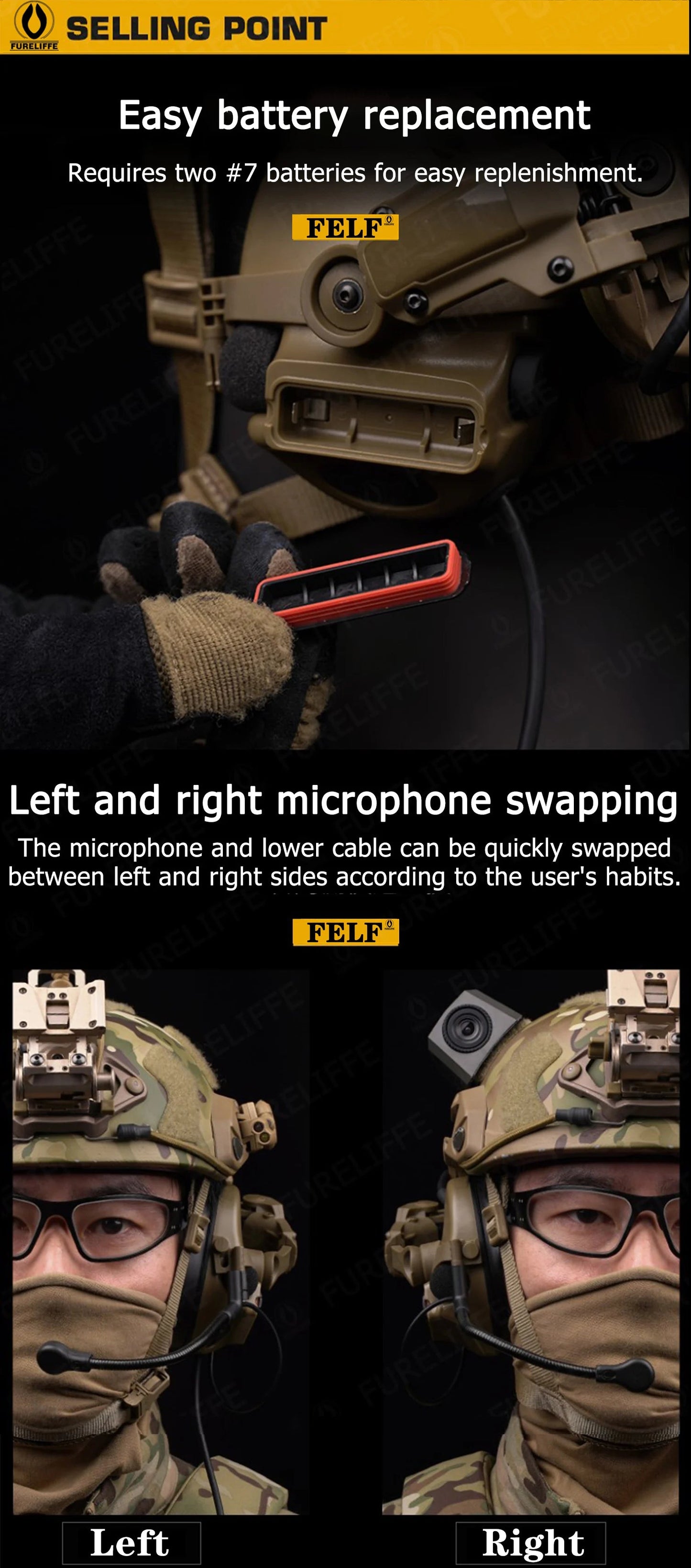 Casque Tactique de Protection Auditive Active – Casque Anti-Bruit Électronique avec Communication pour Casque Tactique BLACKBEARD OUTDOOR INDUSTRIES