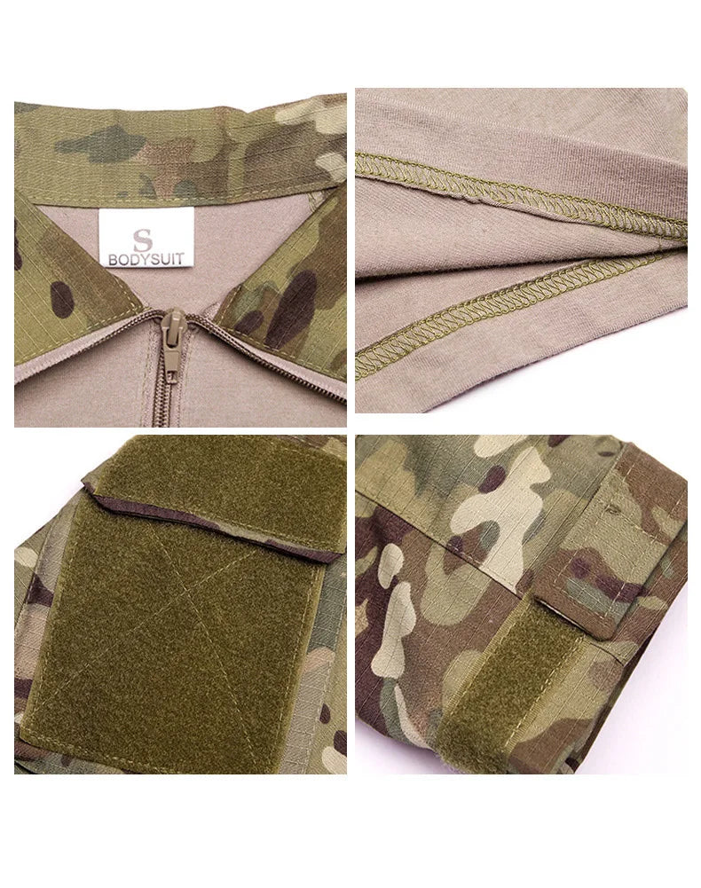 T-shirt Homme Manches Longues Outdoor — Modèle Patchwork Résistant - BLACKBEARD OUTDOOR INDUSTRIES