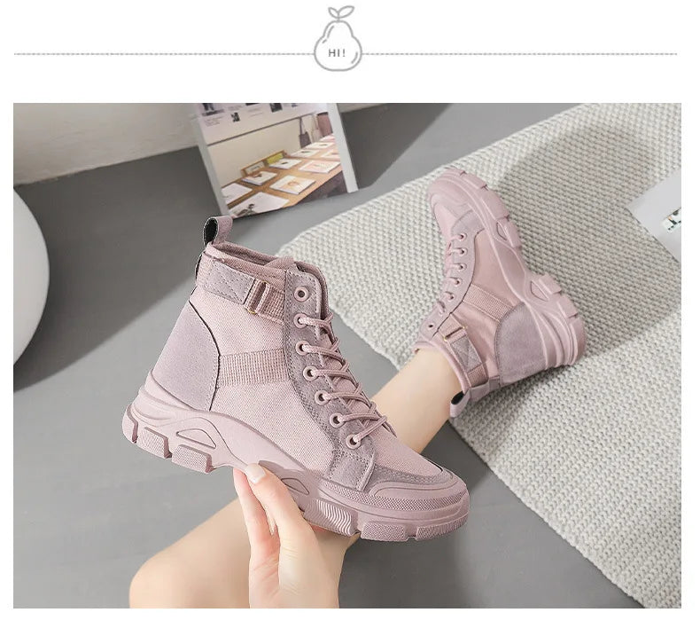 Bottines Femme en Toile – Style Désert & Moto – Hautes, Plates et Tendance – UXST - BLACKBEARD OUTDOOR INDUSTRIES