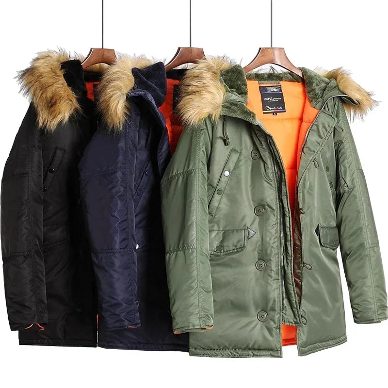 Parka homme longue à capuche pour l’hiver