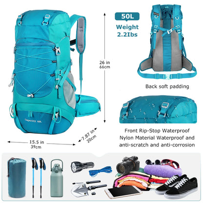 Sac à dos randonnée 50 L avec housse de pluie