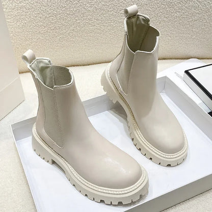 Bottines Femme Semelle Épaisse – Bottes Courtes Imperméables Automne Hiver | Confort & Style
