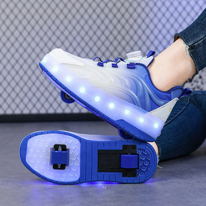Baskets LED Enfant 2 Roues Lumineuses – Chaussures à Roulettes Recharge USB Unisexe