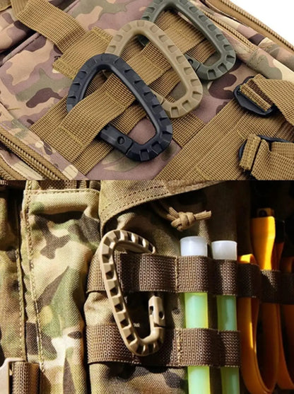 5 Pièces – Mousquetons Tactiques en Plastique 3,5" avec Clip Molle, Forme D, Fermeture à Ressort, Porte-Clés ITW, Outils EDC pour Camping, Randonnée et Activités de Plein Air - BLACKBEARD OUTDOOR INDUSTRIES